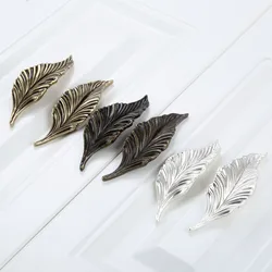 DRELD 2Pcs Novelty Leaves Furniture Handles Cabinet Knobs and Handles Drawer Wardrobe Door Kitchen Handle Furniture Hardware