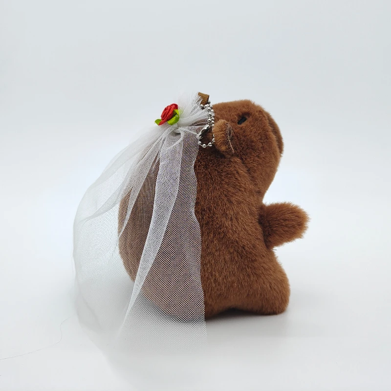 Kawaii Capybara Hochzeit Plüschtier Niedliches Cartoon Paar Schlüsselanhänger Braut und Bräutigam Flauschige Puppe Tasche Dekoration Auto Schlüsselanhänger Mädchen Geschenk