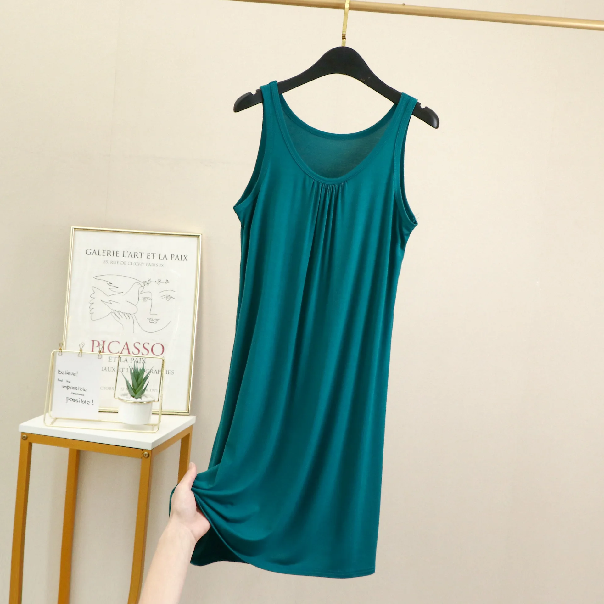 3XL-6XL Women's Nightwear Dress Sleeveless Vest Nightdress Thin Summer Sleepwear Modal Comfortable Home Wear Nightgowns