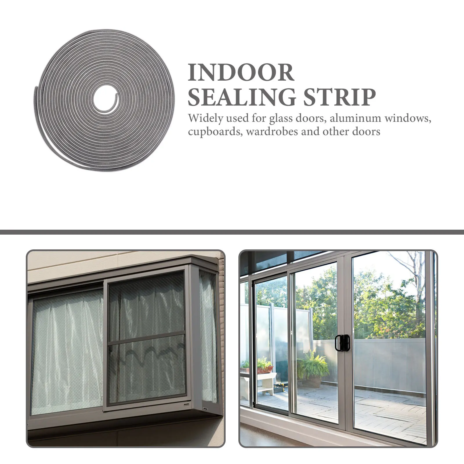 

1 Roll Self-Adhesive Door Bottom Seal Strips For Windows Windproof Soundproof Tape Household Sealing Strip Door Gaps Filler
