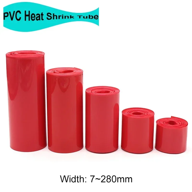 

2/5/10/20M Red 18650 Battery Pack PVC Heat Shrink Tube Pack 7mm ~ 280mm Insulated Cable Wrap Shrinkable Heat Tube