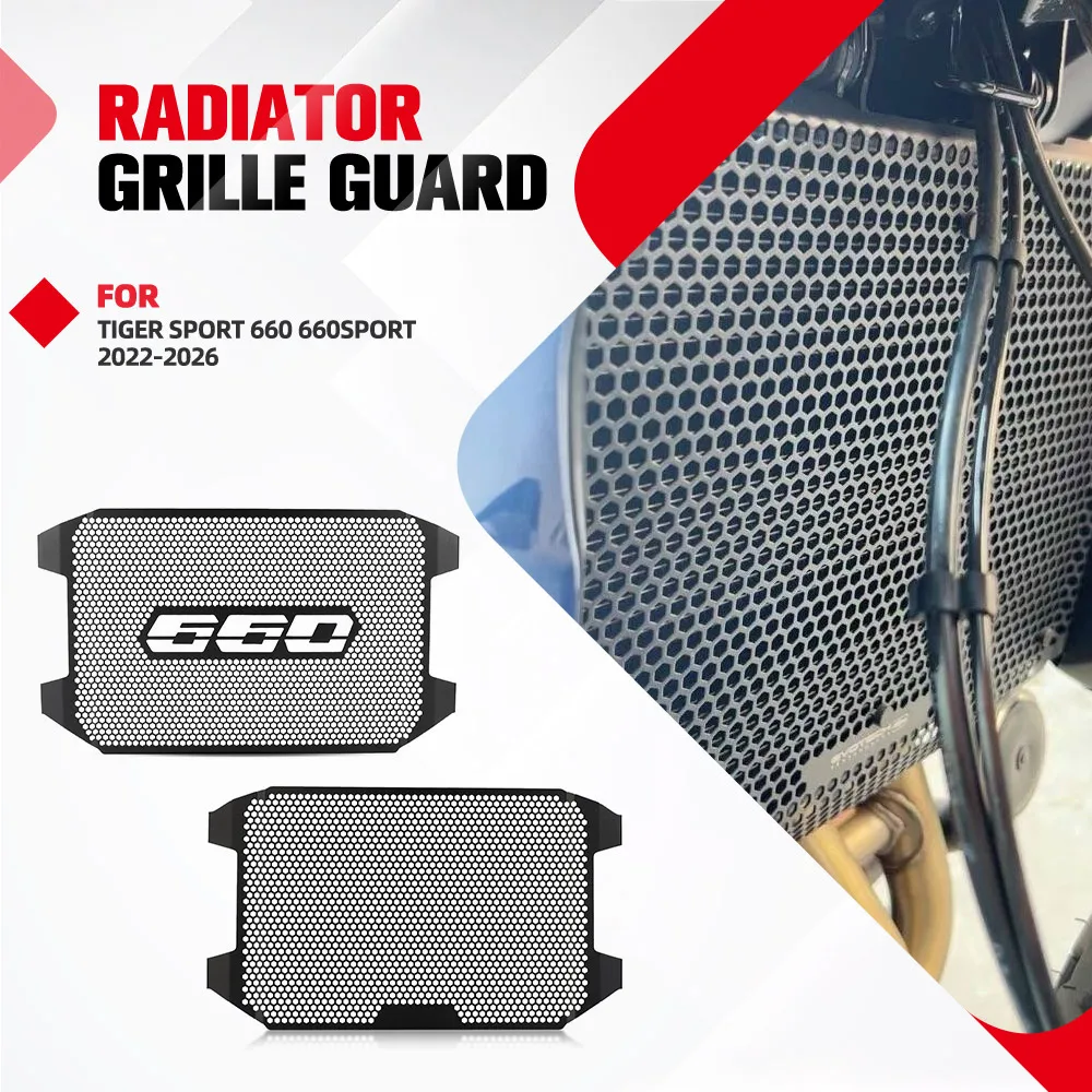Radiator Guard For Tiger Sport 660 660Sport 2022-2026 Motorcycle Aluminum Radiator Grille Guard Protector Grill Protection Cover