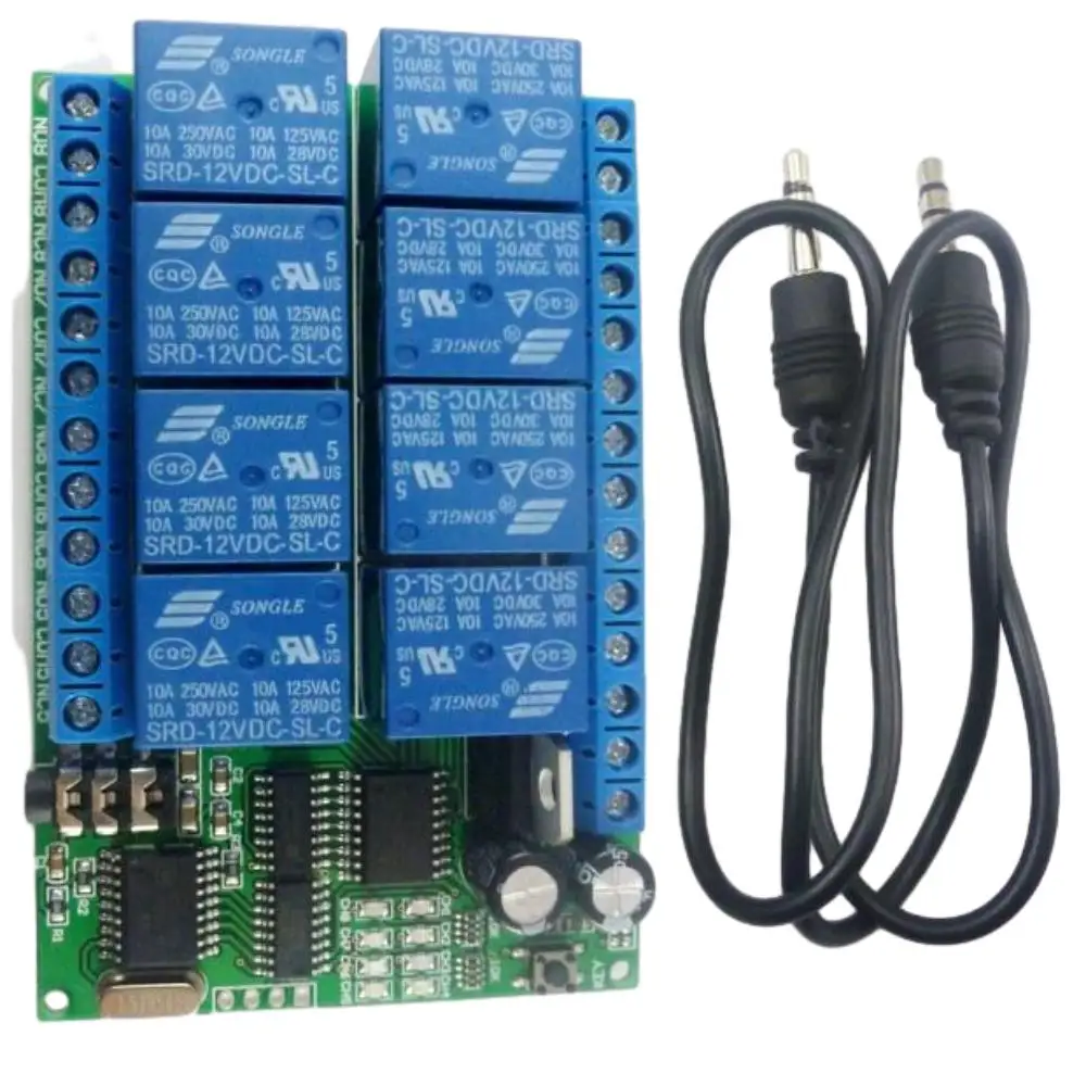 DTMF Relay Module AD22A08 DC 12V 8 Channels MT8870 Audio Decoder Phone Remote Control Switch Smart Home Controller Relay