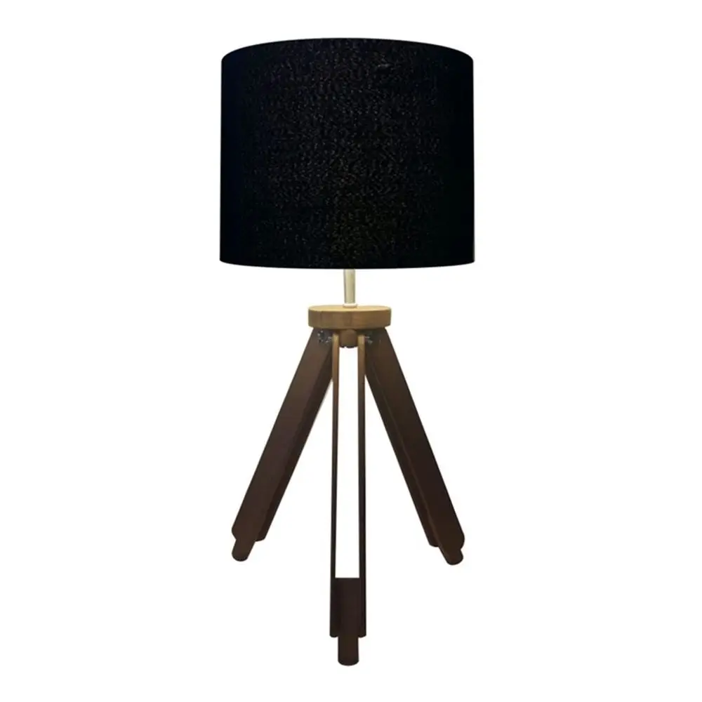 Md-2021 Wood Tripe Lampshade Fabric 30x25cm Black-Bivolt