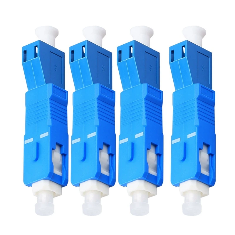 4 Pack Single Mode 9/125Um SC/UPC Male To LC/UPC Female Hybrid Optical Fiber Adapter Connector For Optical Power Meter