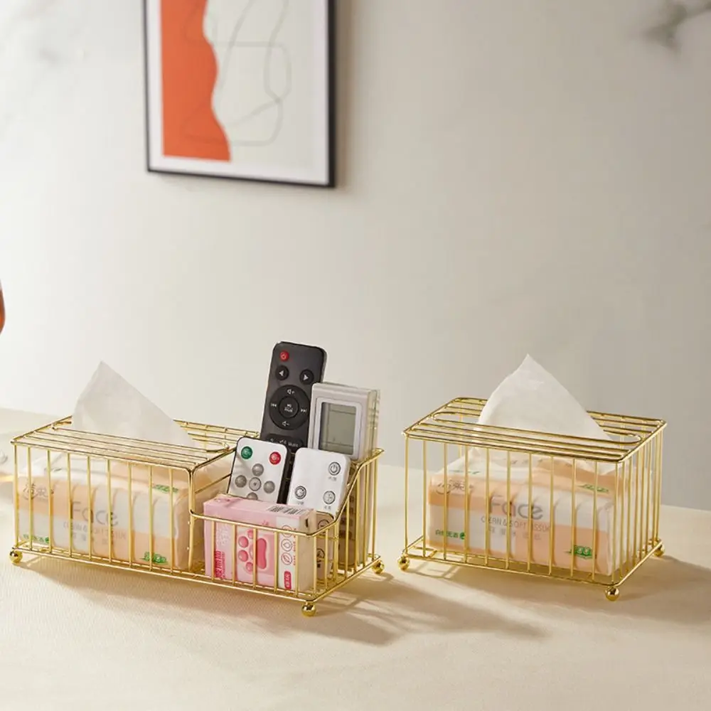 

Нескользящая металлическая коробка для салфеток, экономящая место, многофункциональный прямоугольный органайзер для салфеток, разделенный большой отверстие