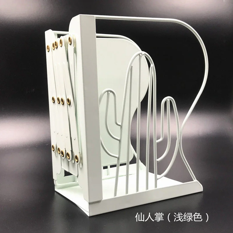 Nieuwste Kawaii Metalen Verleng Boekensteunen Bureau Organizer Verstelbare Boekenplank Studenten Boek Houder School Kantoorbenodigdheden