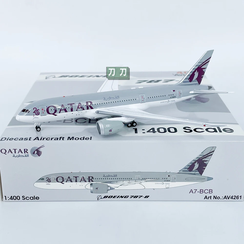 Diecast 1/400 Scale Unique Novelty Airplane Qatar Airways Boeing B787-8 A7-BCB Airbus Alloy Aircraft Model Collection Display