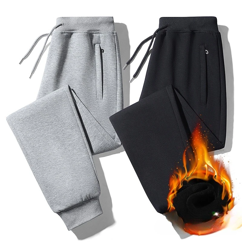 

Men Pants Winter Thickened Fleece Casual Pants Loose Fit Warm Youth Trousers Autumn Long Pants Plus Size M-6XL Joggers Men Pants