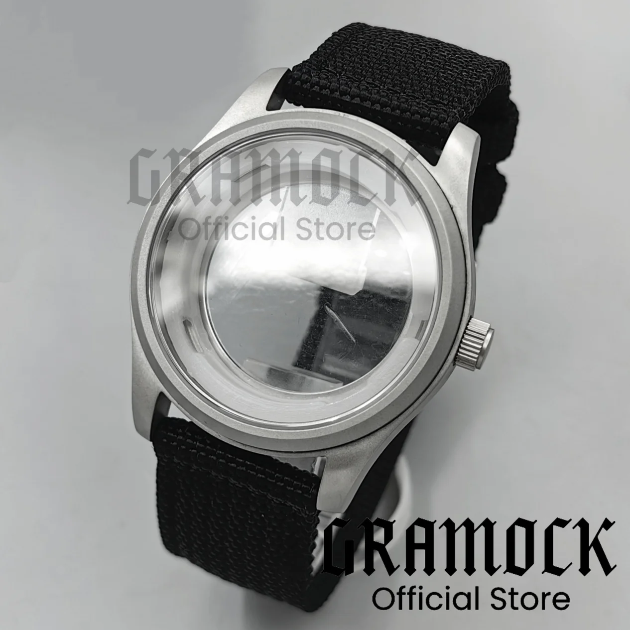 Gramock 42 مللي متر الرجال ريترو نحى ماتي ساعة حزام مضيئة الهاتفي الياقوت GlassFit NH35 NH36 الحركة التلقائية مقاوم للماء