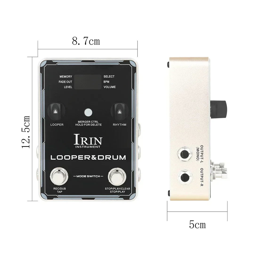 IRIN Guitar Effects Drum Machine Phrase Loop Monoblock Effects Pedal 40 Storage 100 Drum Rhythms 10 Metronomes Guitar Bass Part