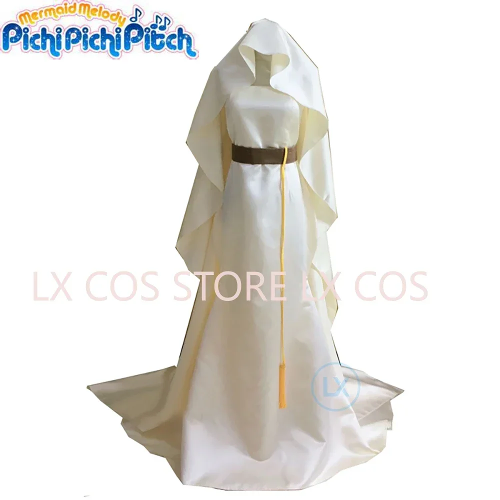 

Anime Mermaid Melody Pichi Pichi Pitch Seira Cosplay Costume with veil Halloween For Women Girls Dress