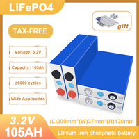 3.2V 105Ah Lifepo4 Battery Grade A Lithium Iron Phosphate 6000 Cycles Rechargeable Cells For DIY 12V 24V 48V Home Solar Energy