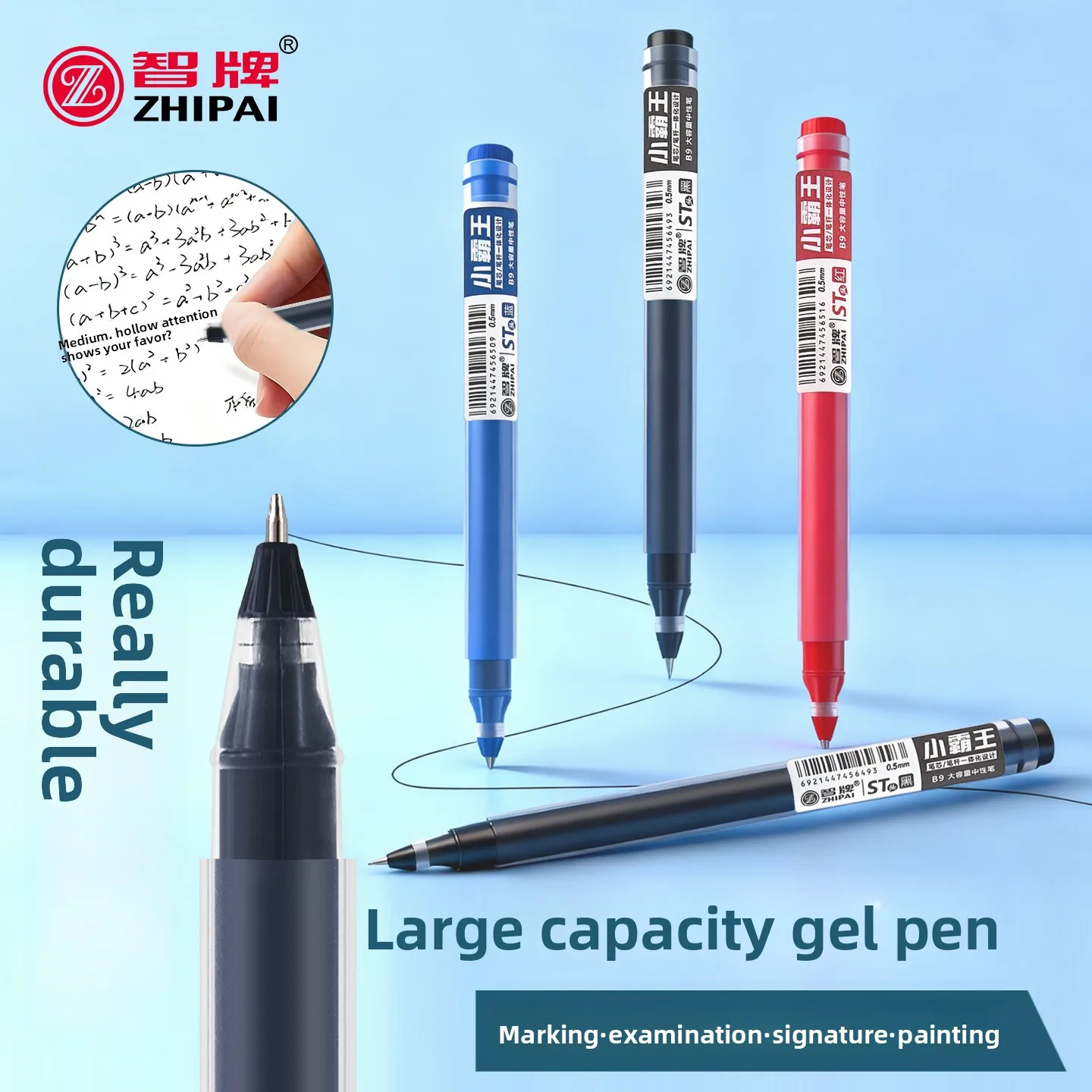 12Pcs ST Click Gel Pens Large Capacity Effortless Glide Quick Dry Low Fatigue Grip for Exams Intensive Study Problem Solving