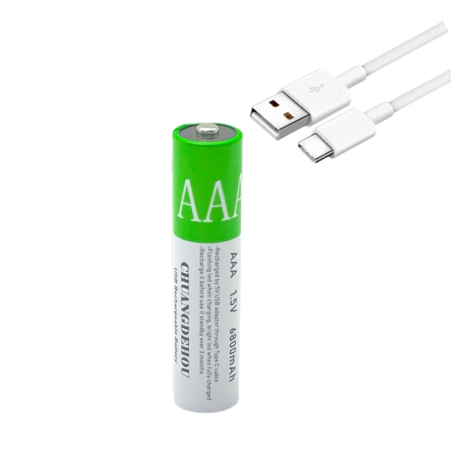 AAA перезаряжаемый аккумулятор USB 1,5 V литий-ионная Емкость 6800mAh пульт дистанционного управления Мышь игрушка фонарик резервная батарея + C-type кабель