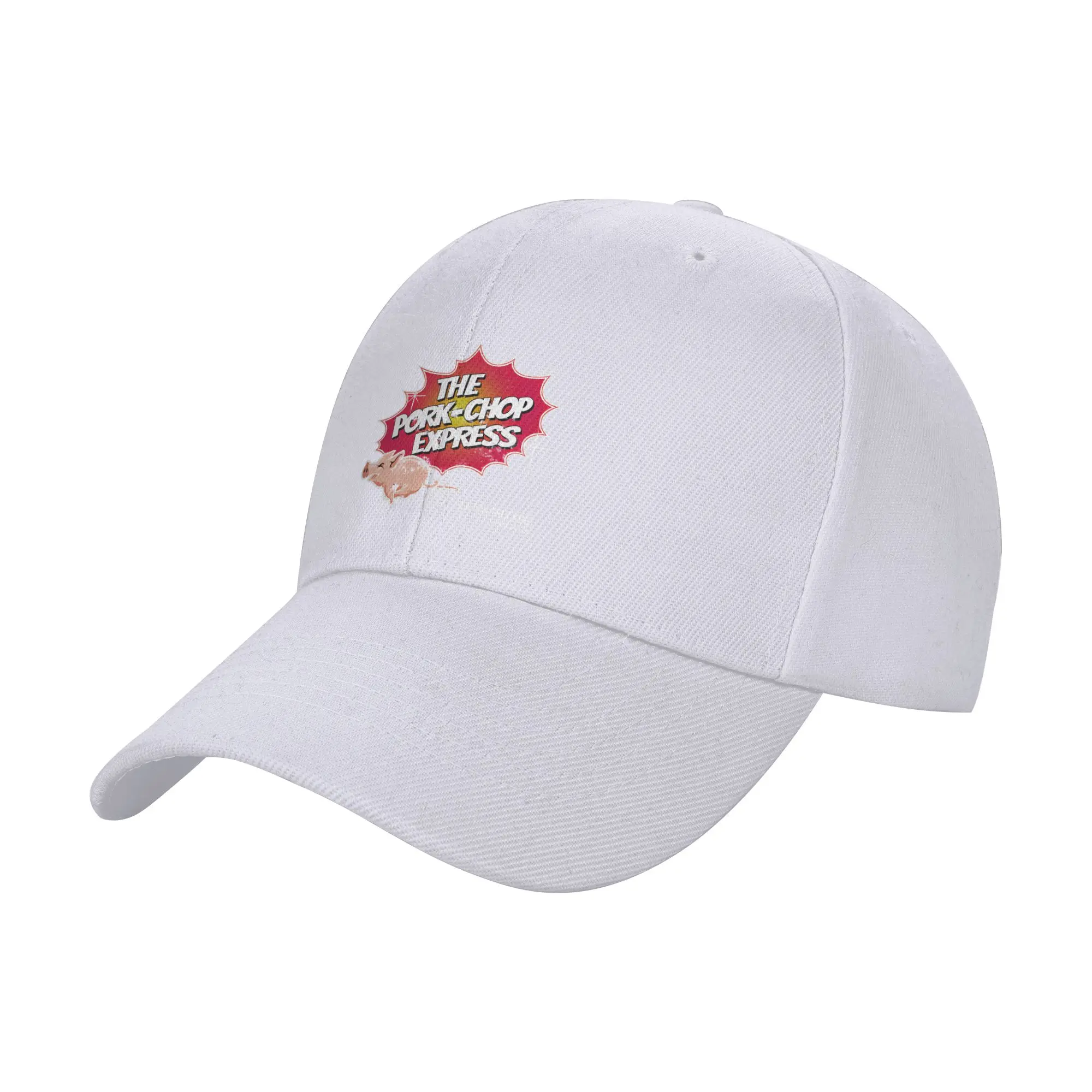Fashion Pork Chop Express - Distressed ReddishYellow Variant Curved Brim Baseball Cap Commuter Style Women Hat