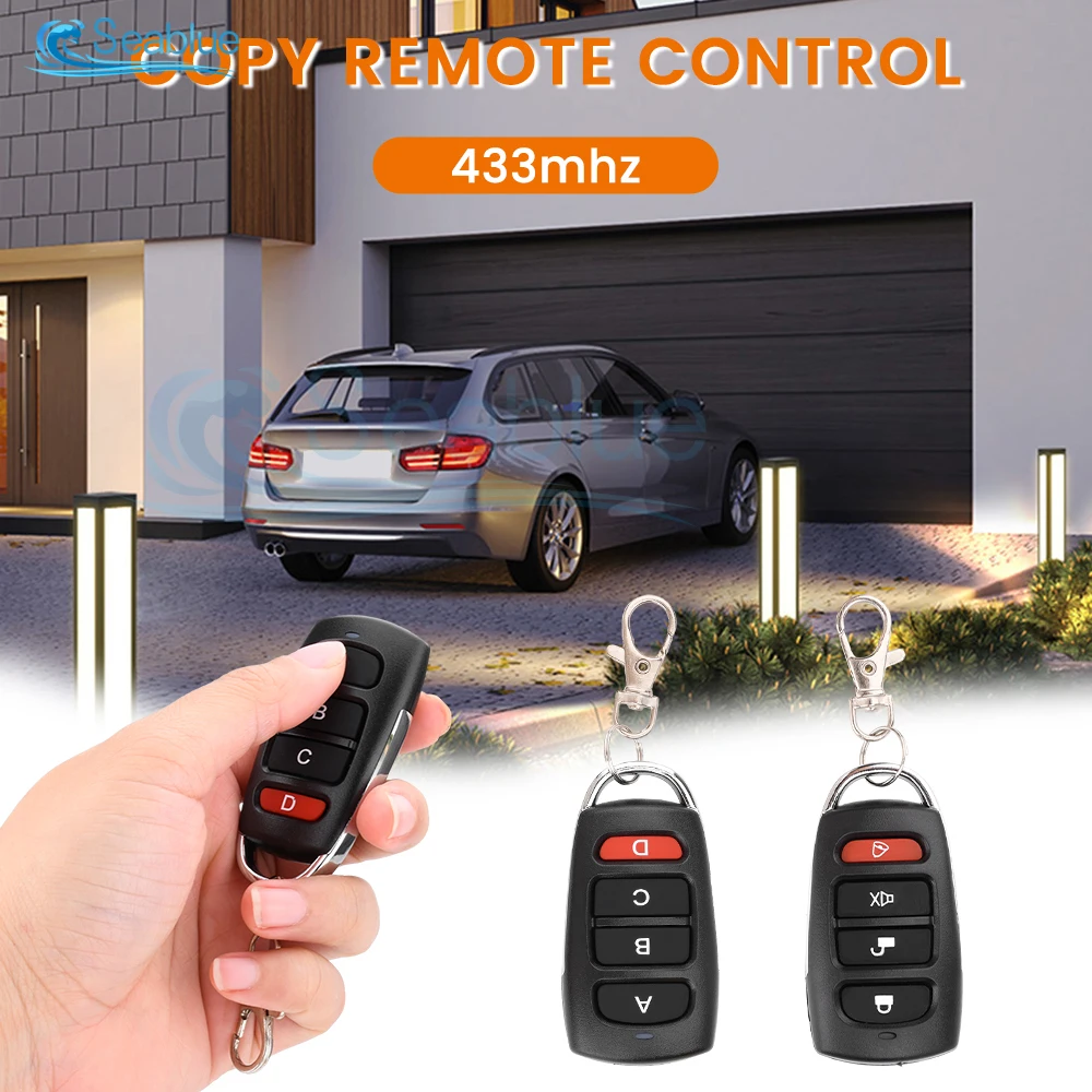 433MHz RF Wireless Garage Door Remote Control 4 Keys Auto Copy Universal Smart Controller Cloning Electric gate Duplicator Key