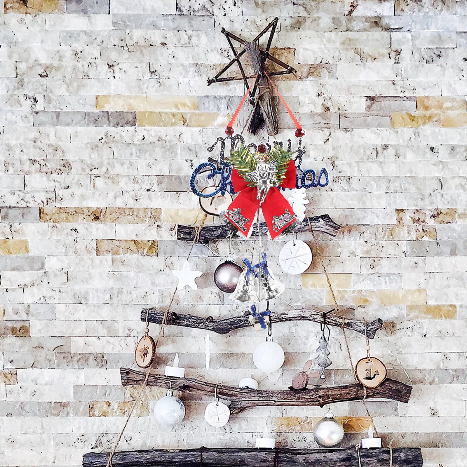 

2 pcs Christmas Bells naments Premium Door Hangers Wall Decor Jingle Pendants Xmas Tree Accessories Gifts Home Decor