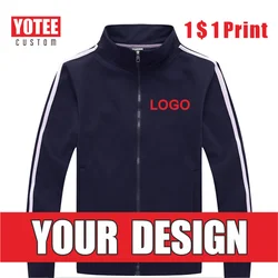 YOTEE-chaqueta informal de cuello alto para hombre y mujer, abrigo de algodón con logotipo personalizado, alta calidad, otoño e invierno