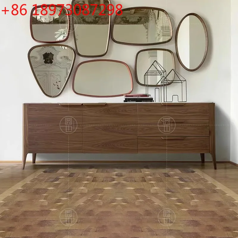 

Italian Minimalist North American Black Walnut Side Cabinet Solid Wood Wall Glove Cabinet