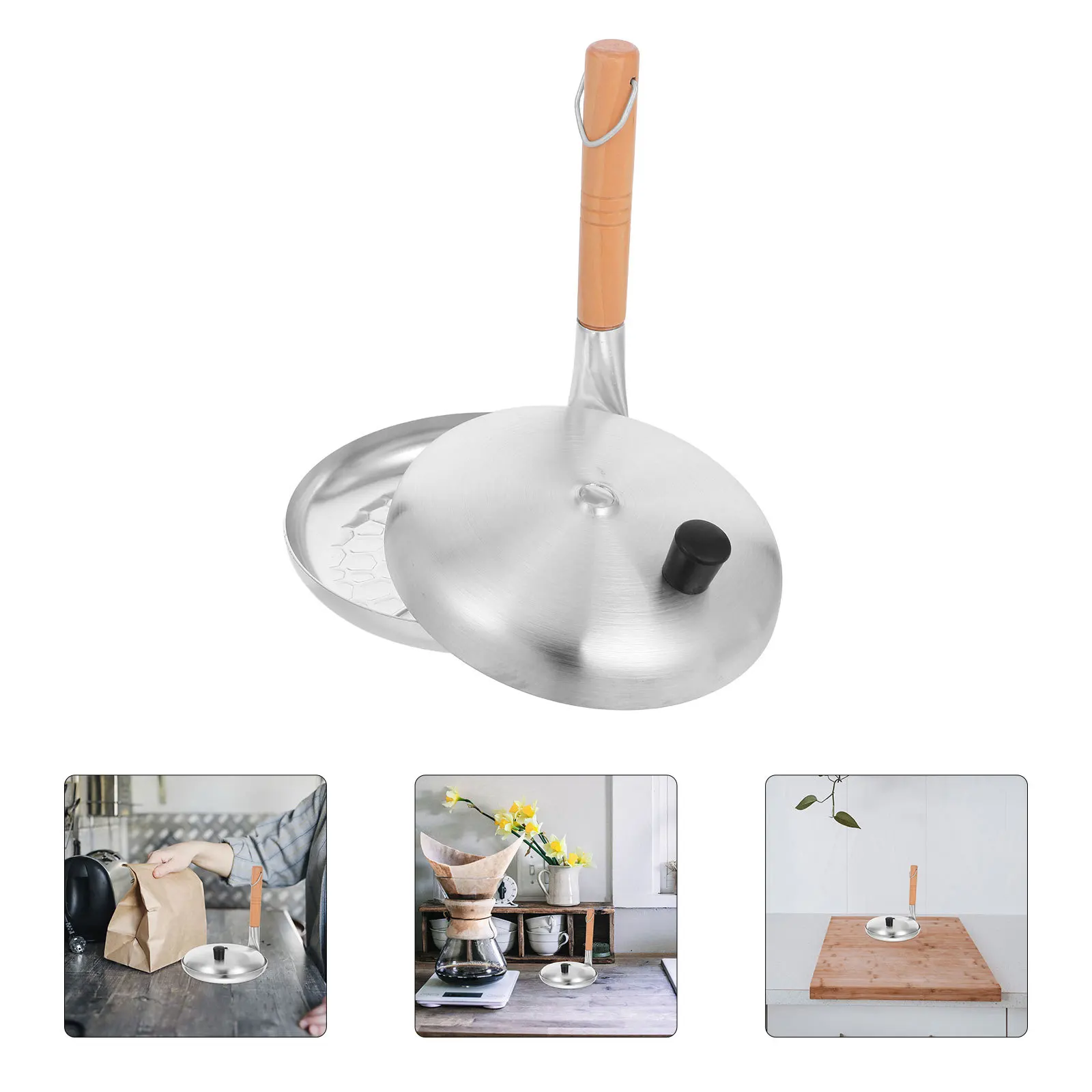 1 Juego de sartén para padres e hijos, sartén japonesa Oyakodon, sartén antiadherente para freír huevos, tapa con mango de madera Vertical, estufa de Gas de inducción para cocinar