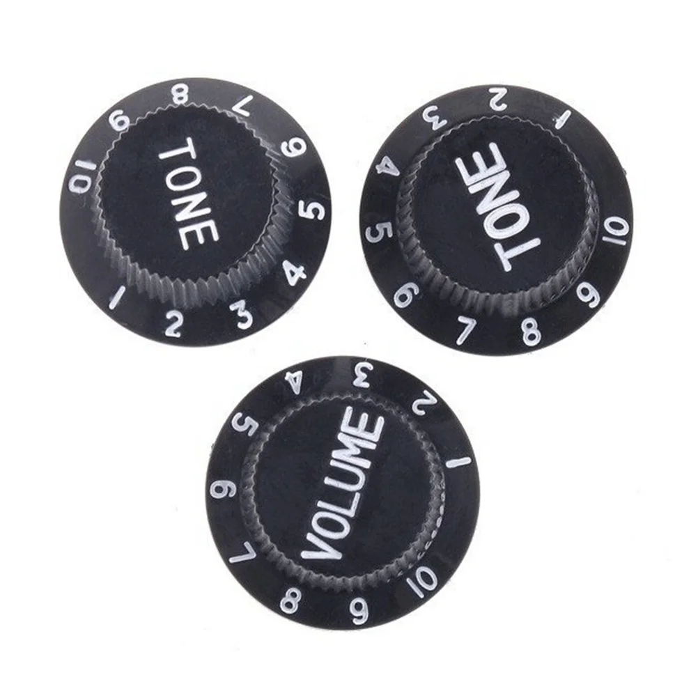 

3 pcs Plastic Guitar Volume Tone Control Knobs Black Replacement For Electric Bass Knob Fit St Tl Style