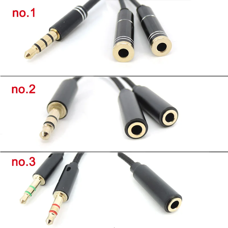 Headphone Splitter for Computer 3.5mm male Female to 2 Dual 3.5mm Male female Mic Microphone AUX Audio Y Splitter Cable Headset