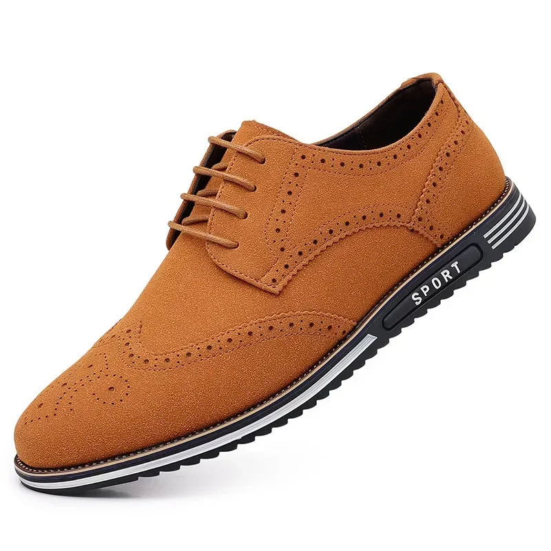 Men Faux Suede Shoe Lace Up Black Oxford Shoe for Men Flat New Fashion Sneaker Man Autumn Breathable Comfortable Casual Men Shoe image 6