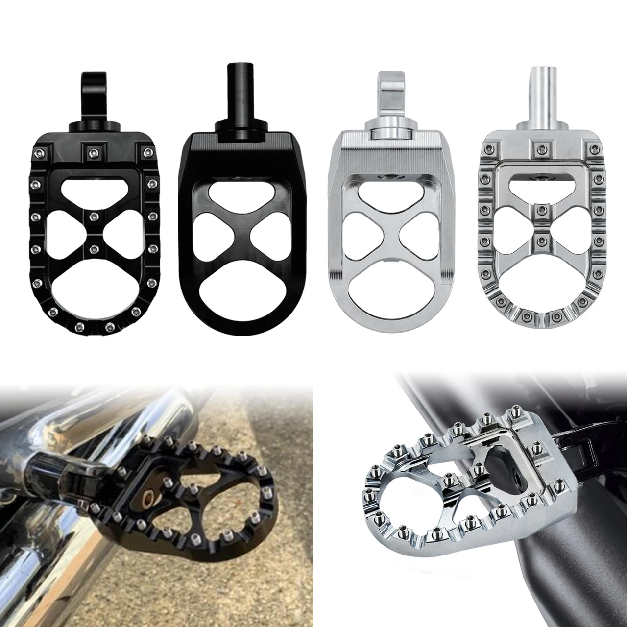 Motorcycle Foot Pegs Footrests Custom Foot Pegs CNC Aluminum for Harley Dyna Fatboy Street Bob Wide Glide Sportster Iron 883