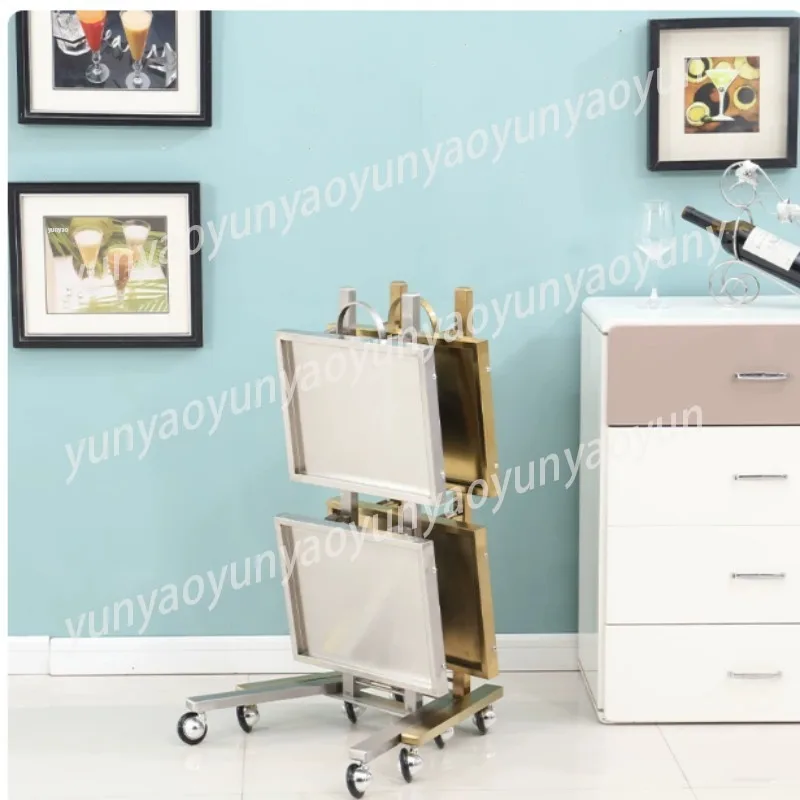 Foldable Stainless Steel Hair Salon Trolley Barber Hairdressing Tool Storage Cart