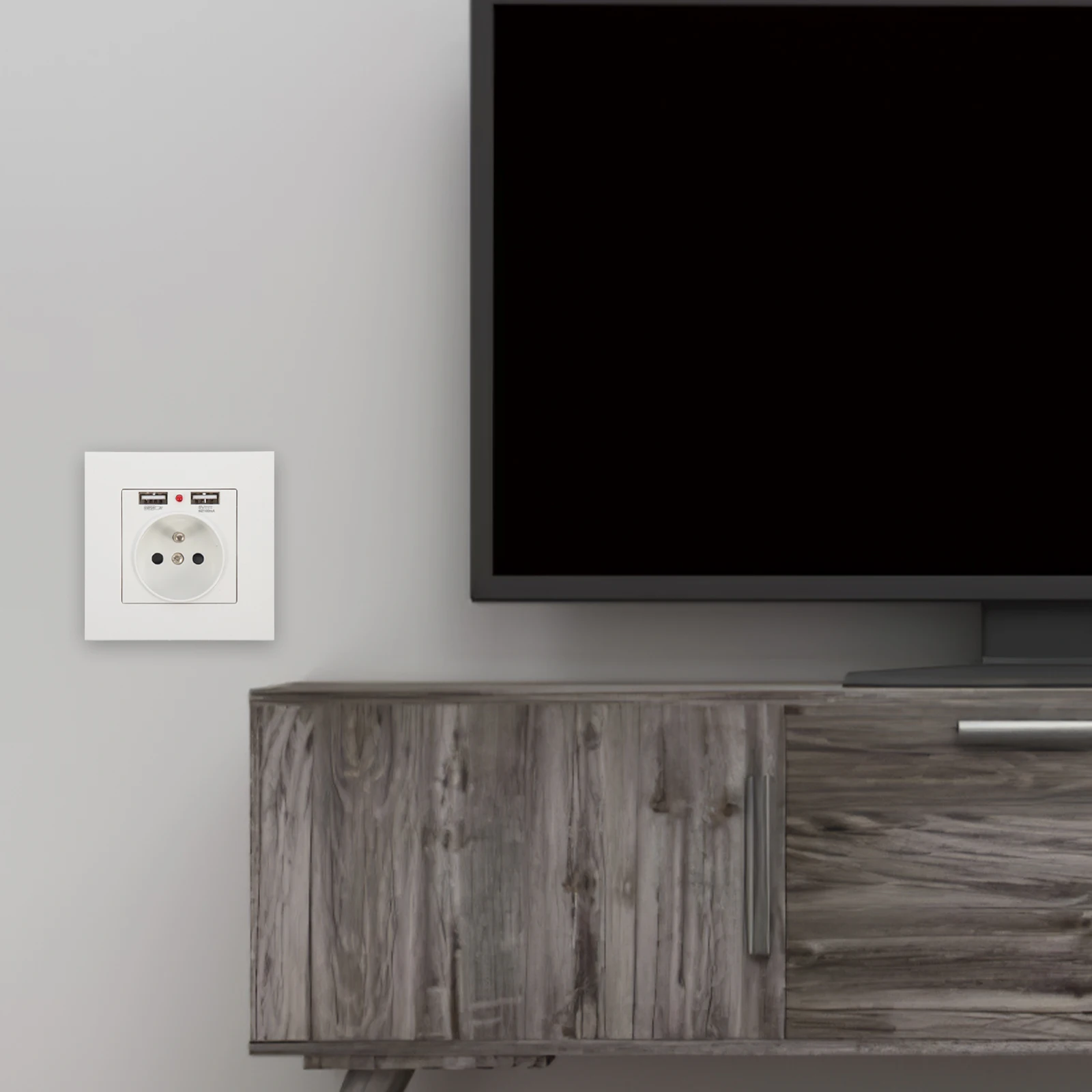 

Wall Socket Double USB Socket Panel Socket Wall European Standard Socket