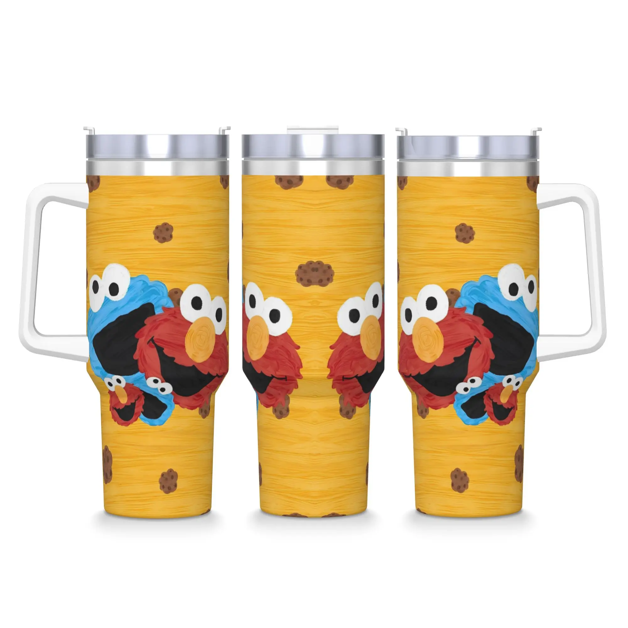 

Cookie Monsters Stainless Steel Tumbler Travel Car Mugs Large Capacity Thermal Cups Portable Cold and Hot Milk Tea Water Bottle