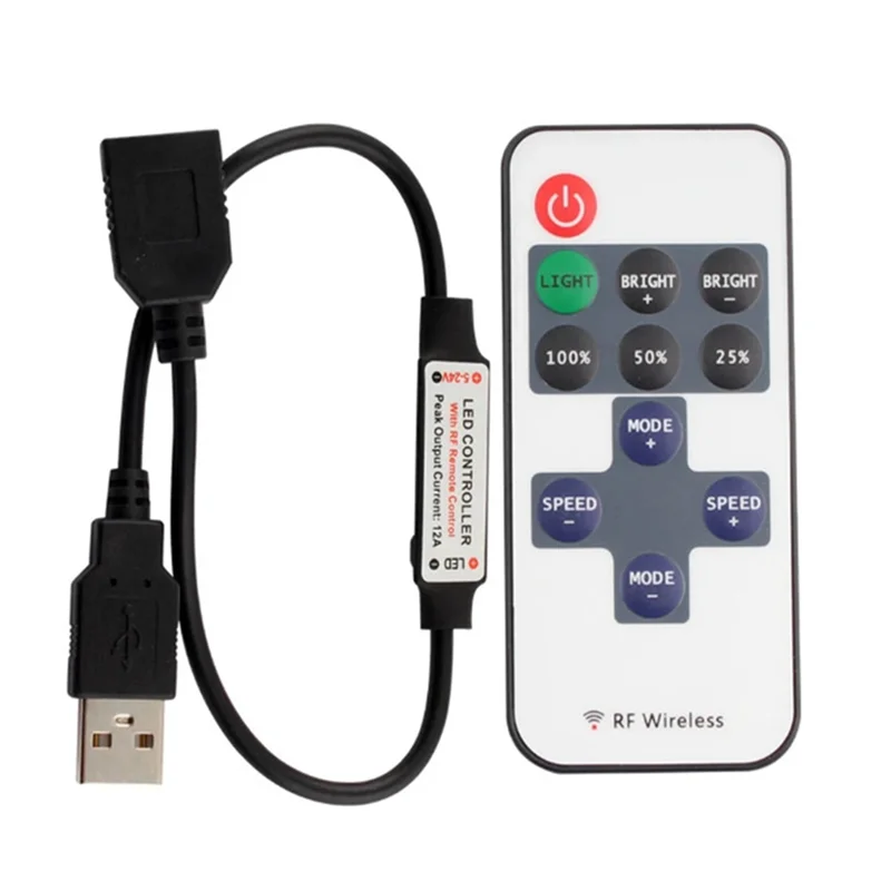 ABMF-11 키 LED 스트립 컨트롤러 미니 조광기 RF 원격 5050/2835 단일 색상 LED 스트립에 대 한 5V USB 인터페이스 컨트롤러