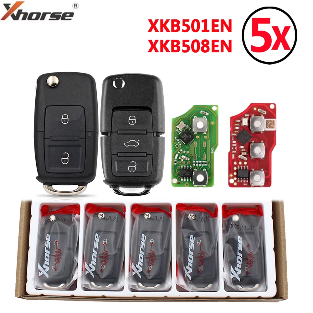 5 шт. Xhorse XKB501EN XKB520EN XKB508EN XK Series 2/3 кнопки VVDI проводной дистанционный автомобильный брелок для VVDI2/VVDI Mini/ключевой инструмент Max