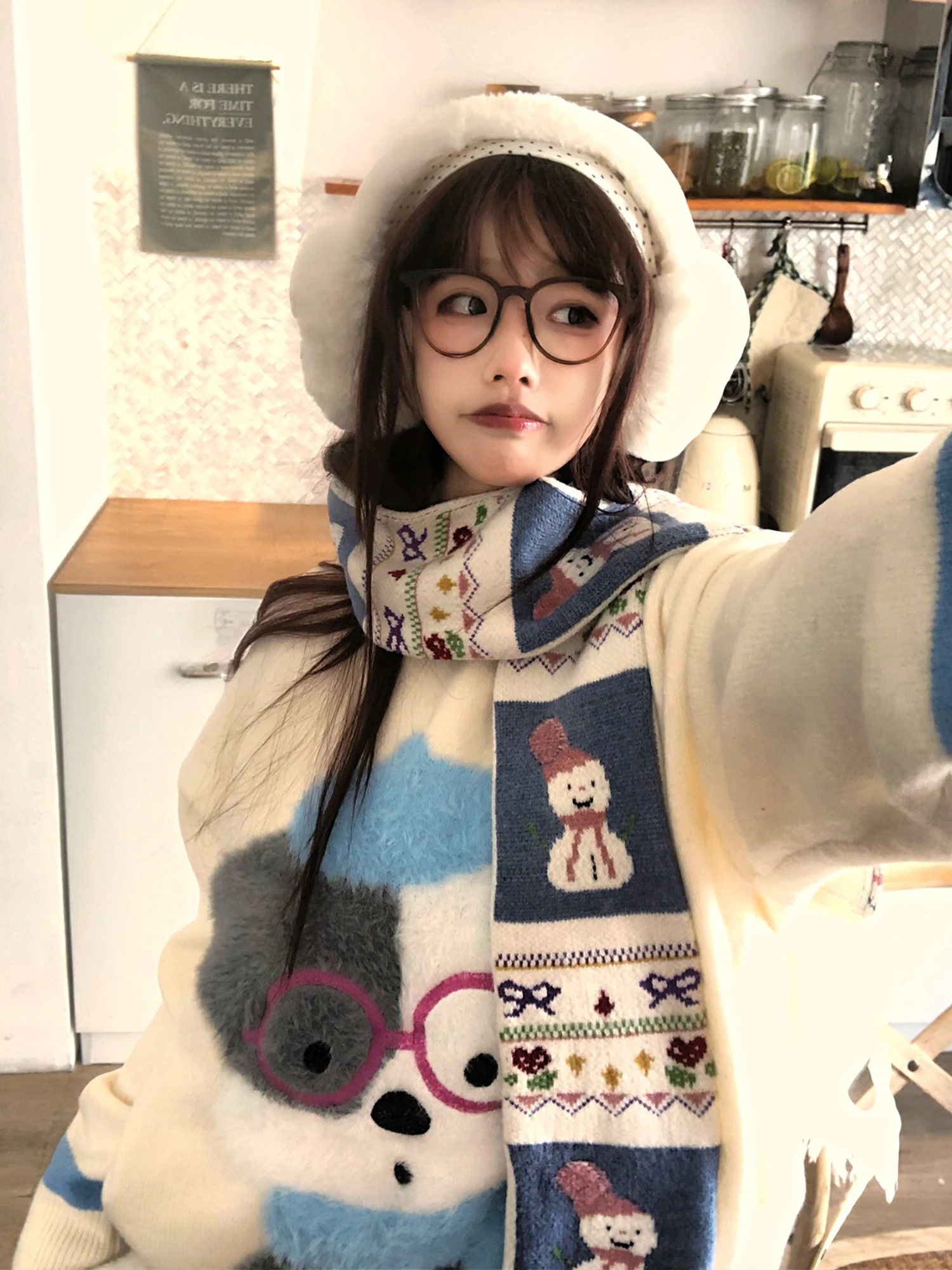 

Cute Loose Women's Sweater Soft Cozy TUDOU Potato Design Long Sve Knitted Top for Autumn Winter Sweet Sle Faion