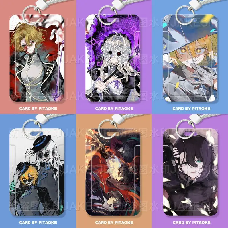 Anime Limbus Company Hong Lu  Student Lanyard Card Sleeve ID Bus Subway Access Work Permit Kids Chain Key Holder Cover