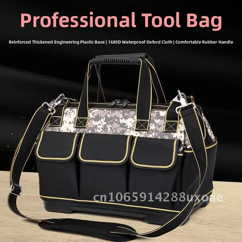 

Oxford Cloth Multi-Function Tool Kit Set Plastic Bottom Tool Box Electrician Hardware Storage Bag Single Shoulder Handbag