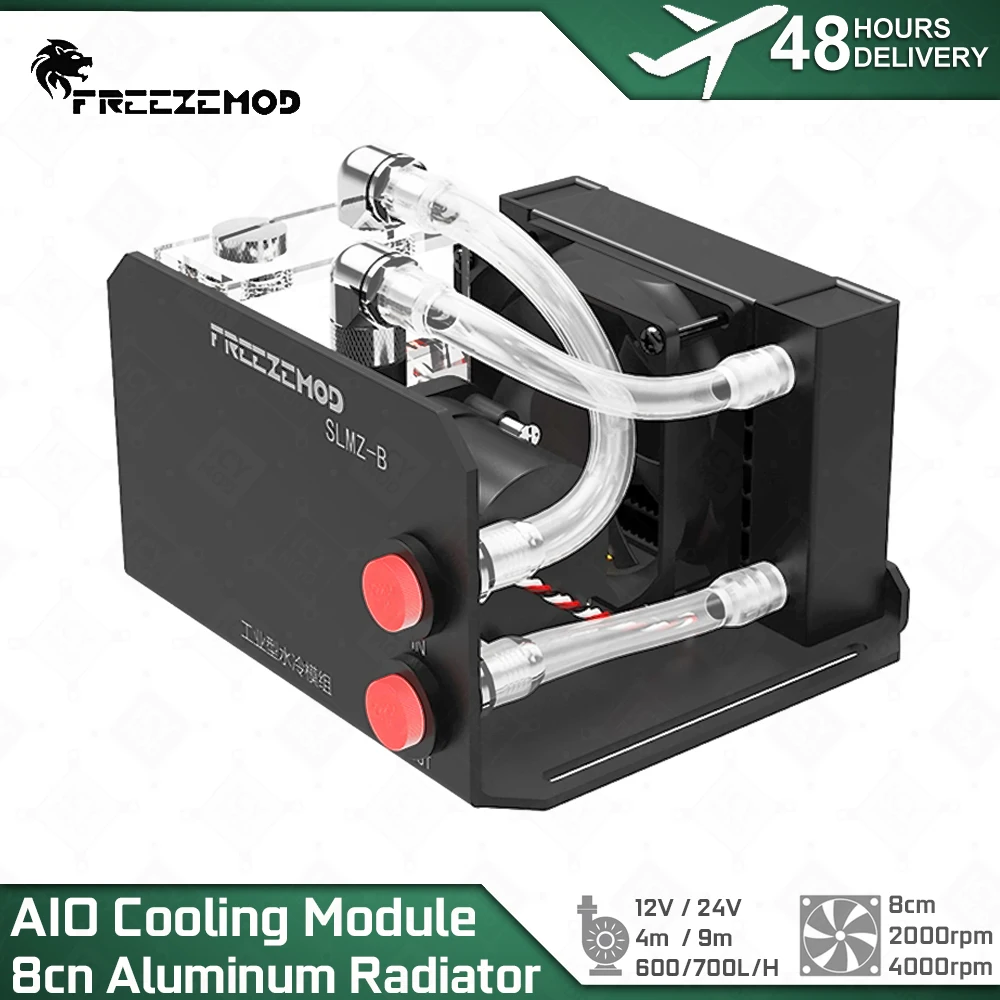 

FREEZEMOD Liquid Cooling Model with 4/9m Head 8cm Fan 2000/4000rpm Aluminum Radiator One Piece Desktop Heat Dissipation SLMZ-B-T