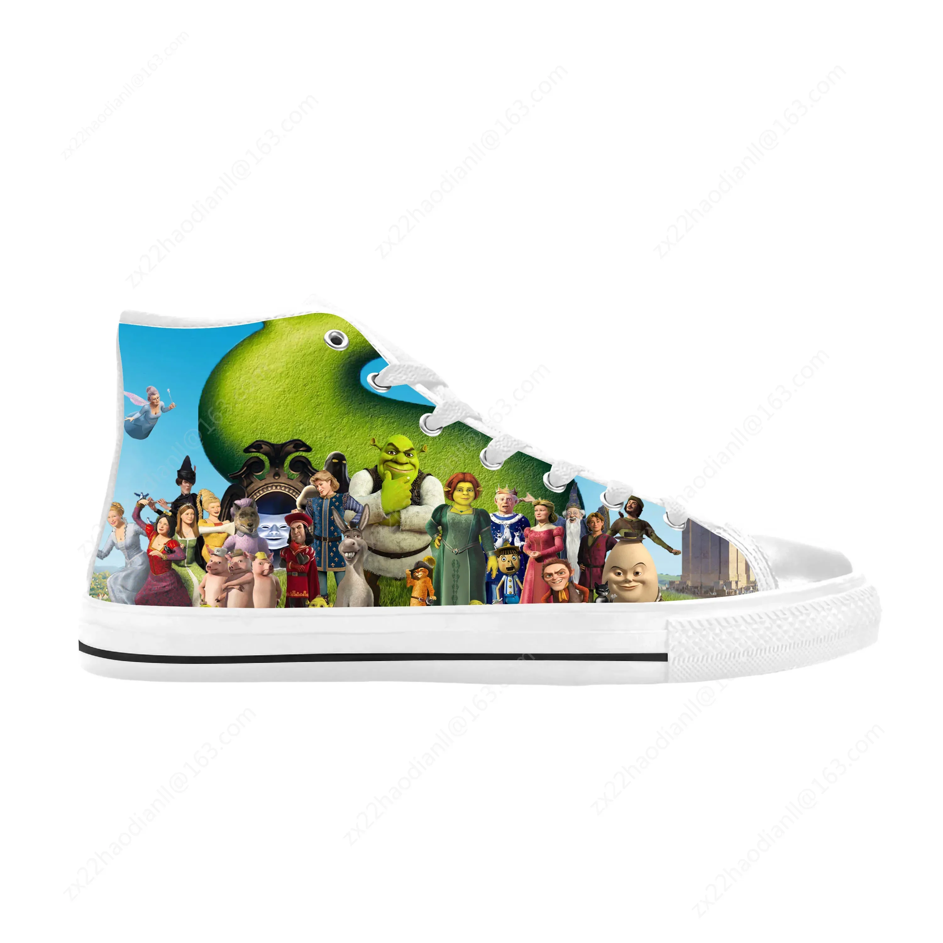 Shreks Anime Cartoon Manga Comic Monster Fashion Casual Cloth Shoes High Top Comfortable Breathable 3D Print Men Women Sneakers