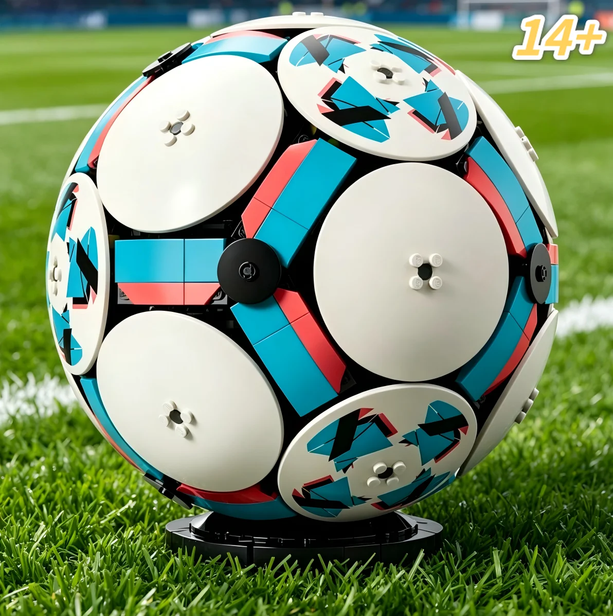 Bloques de Construcción Modernos con Forma de Balón de Fútbol 43019, 1498 Piezas, Escala 1:1, Modelo de Alta Calidad, Regalos de Cumpleaños, Decoración de Dormitorio