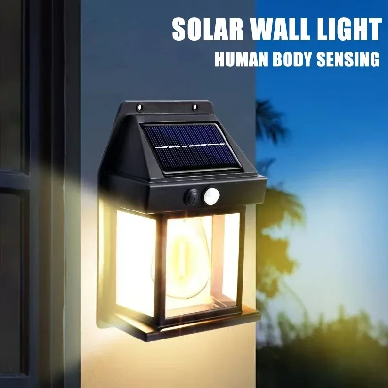 

LED Solar Light Tungsten Filament Warm Light 3-mode Outdoor Waterproof Courtyard Garden Villa Atmosphere Night Light