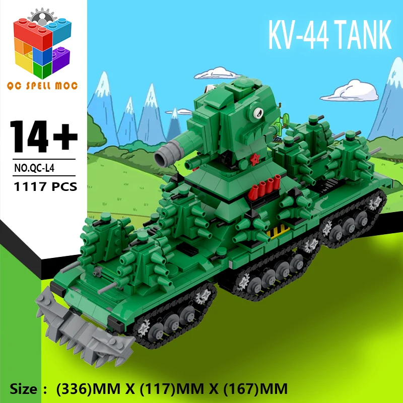 Moc KV-44 tanque de batalha landcruiser blocos de construção ww2