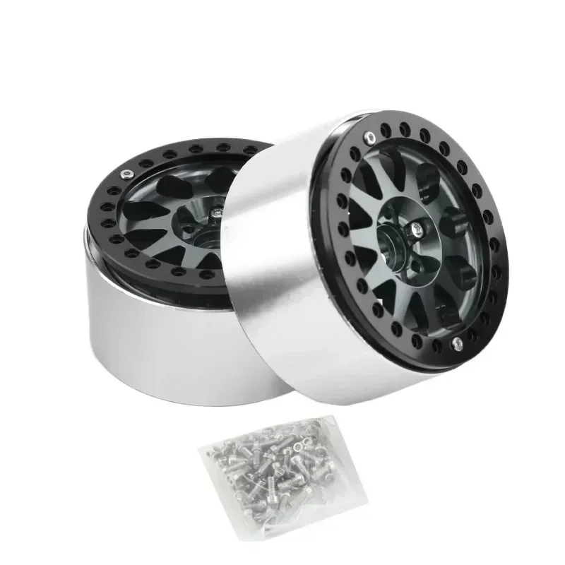 4pcs Metal Alloy Beadlock 2.2 inch Wheel Rims Hubs for Axial Wraith 90048 TRX-4 TRX-6 1/10 RC Crawler Car Upgrade Parts