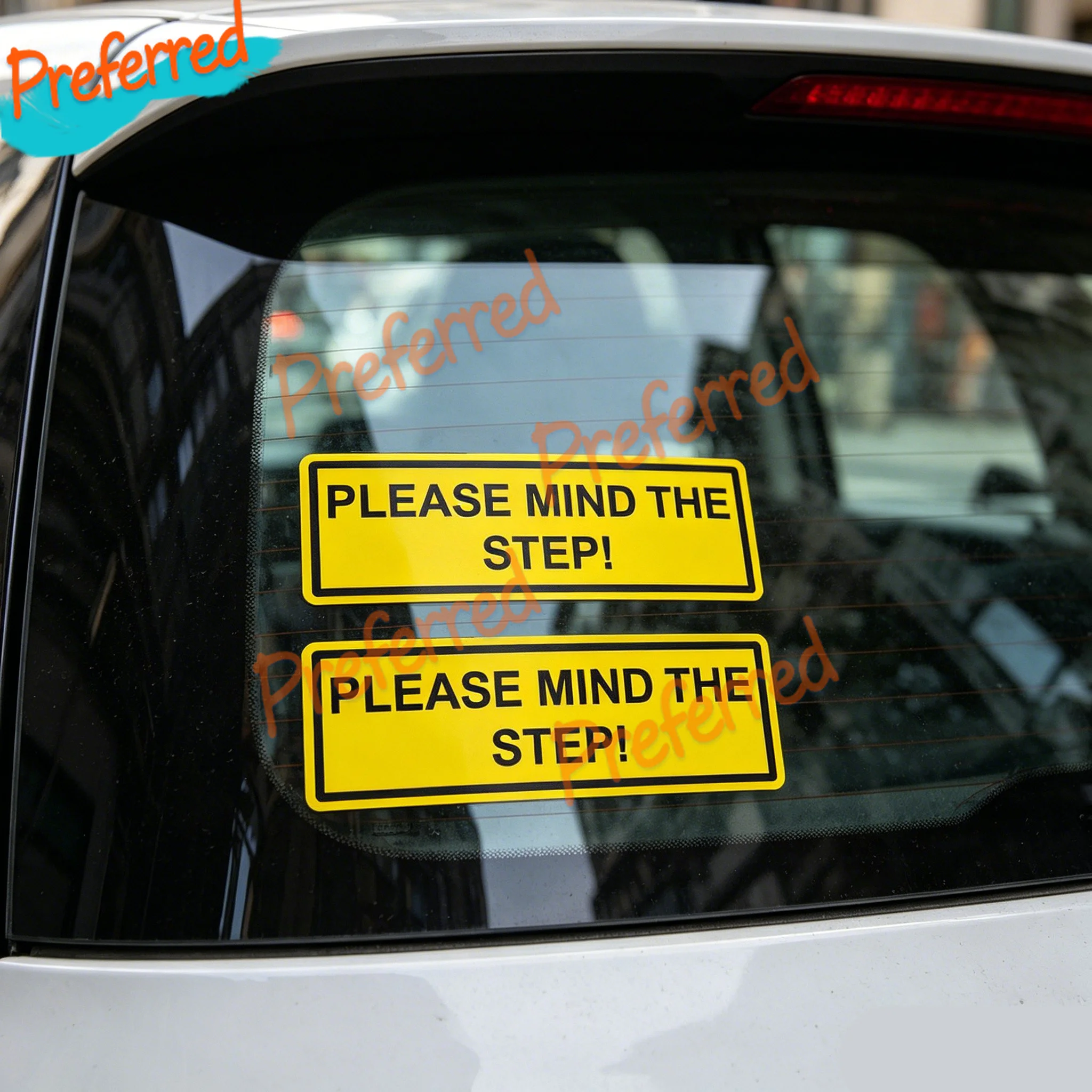 2x Please Mind The Step Warning Sticker Shop Business Cafe Bar Coffee Signs Retail - Customizable in Any Sticker Size