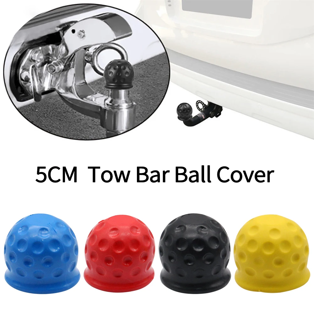 

4 Colors Universal 50MM Tow Bar Ball Cover Cap Trailer Ball Cover Tow Bar Cap Hitch Trailer Towball Protect Car Accessories