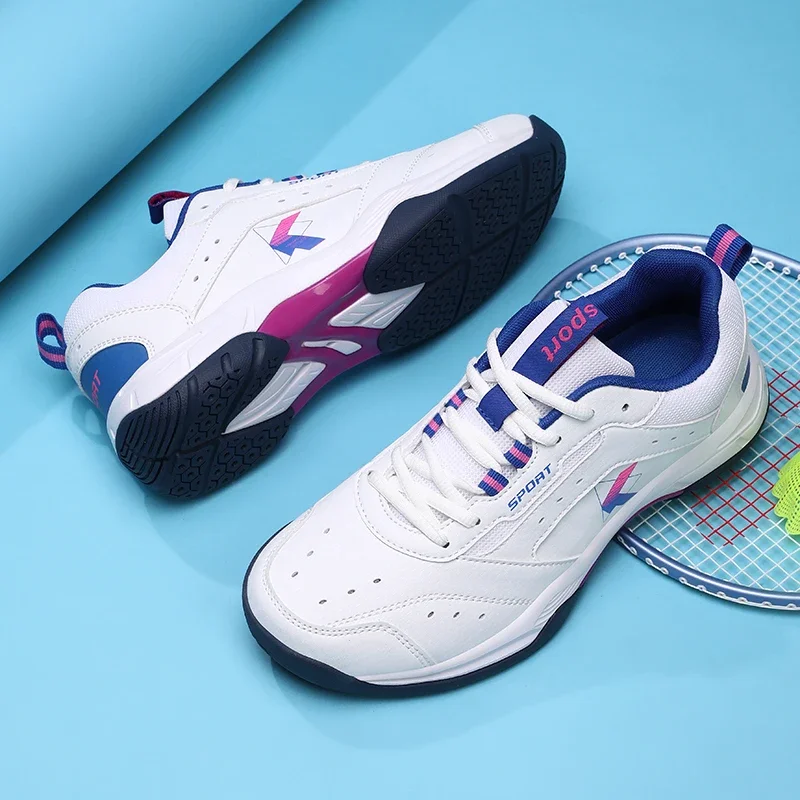 Sepatu olahraga bulu tangkis wanita, profesional Non-slip Gym kebugaran pria olahraga Sneakers latihan tenis sepatu voli 8203