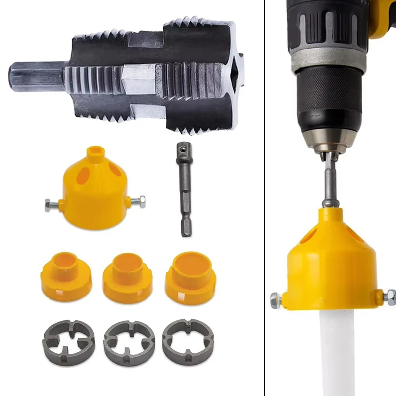 9 Teile/satz PVC Rohr Einfädler Kit Rohr Einfädler Rohr Runde Sterben 4/6 Punkte PPR Wasser Rohr Innengewinde Opener