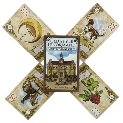 38 Cards Old Style Lenormand Fortune-Telling Cards Game English Version Fate Divination Deck Borad Games, Ideal For Beginners