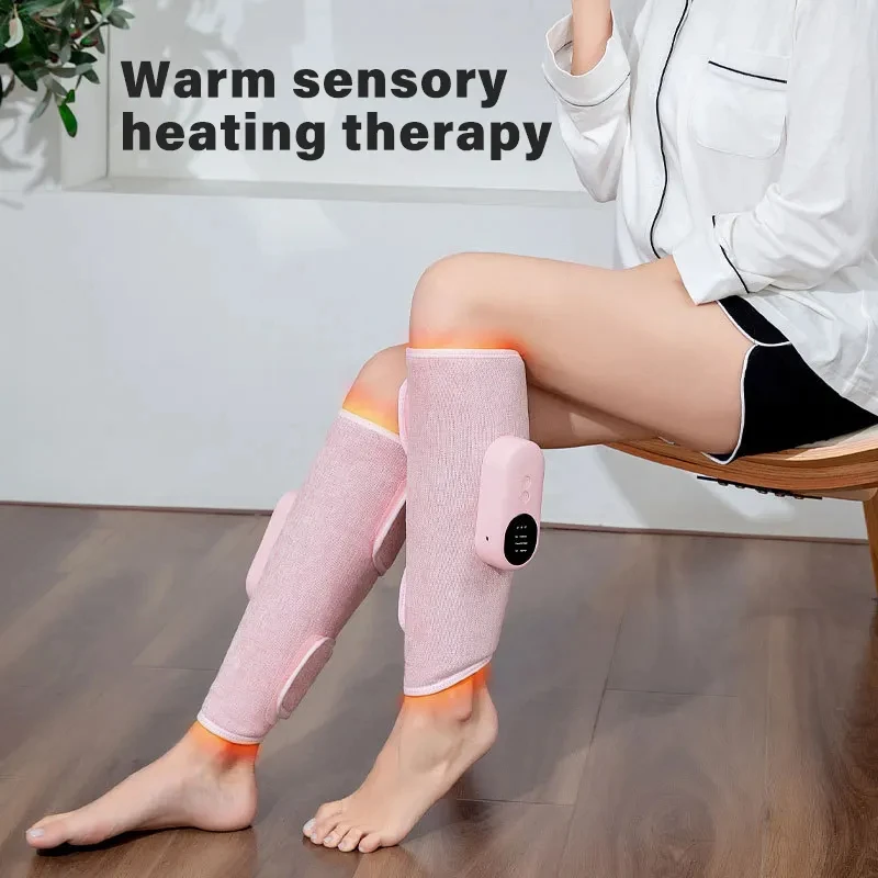 Wireless Electric Leg Device 3-modes Air Pressure Airbag Hot Compress Usb Charging Calf Massager