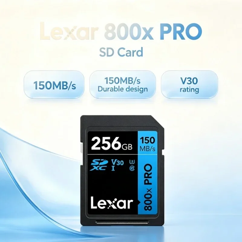 Lexar 800x Pro SDXC Card 150MB/s Read UHS-I V30 U3 Class 10 4K 32GB 64GB 128GB 256GB Flash Memory Card for Drone